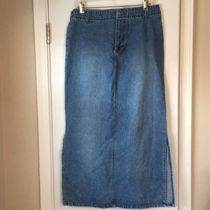 Long denim skirt, size 11